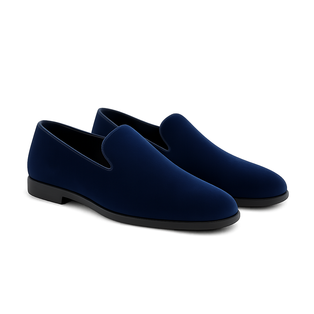 Sapphire Velvet Loafers -  Clayvell Shoes